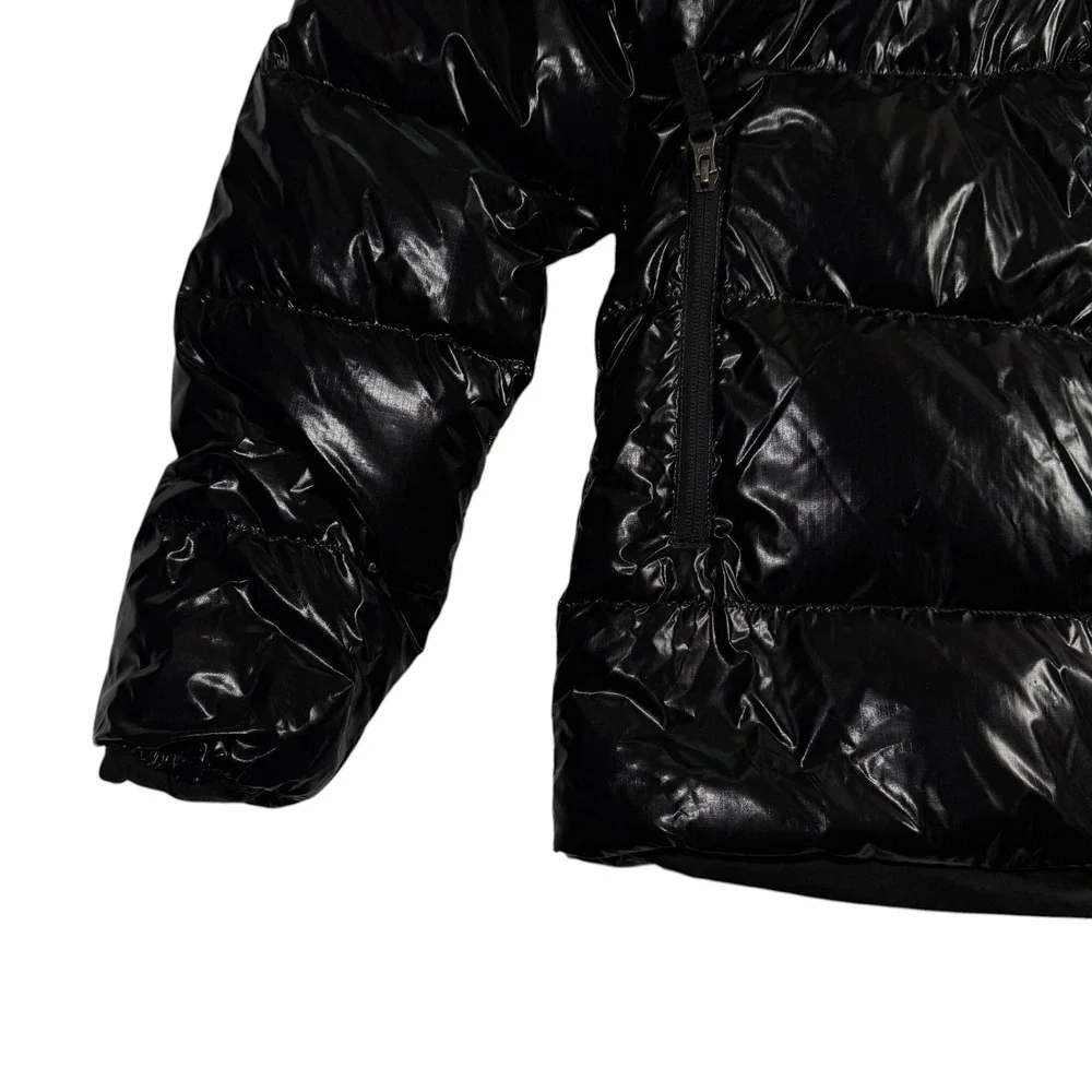 The North Face 600 Down Jacket Girls XXL 18/20 Shiny Black Fur Hood Puffer Youth